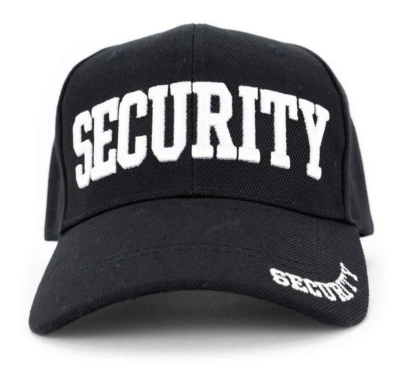 First Class Security Cap with ID On Front, Peak and Back (White Security ID) - Image 1